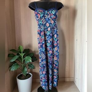B.O.G Collective Floral Spaghetti Strap Bustier Style Boho Maxi Dress